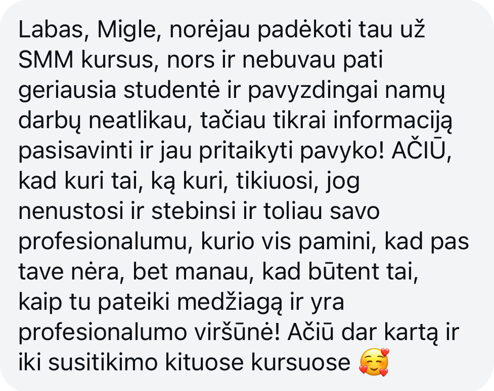 Nekenčiu marketingo SMM kursai atsiliepimai 2
