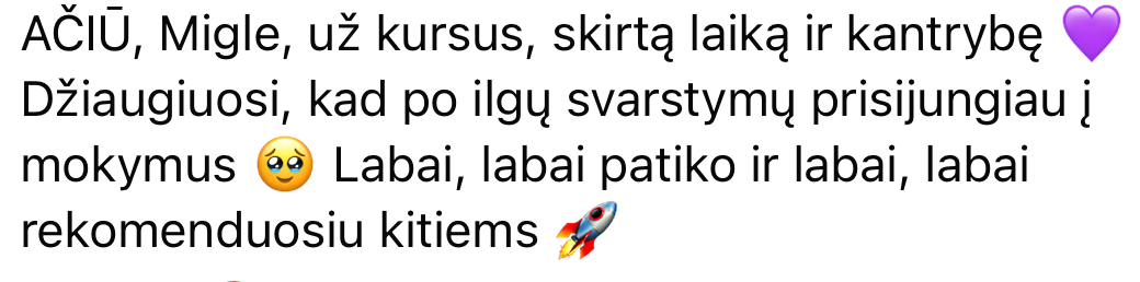 Nekenčiu marketingo SMM kursai atsiliepimai 5