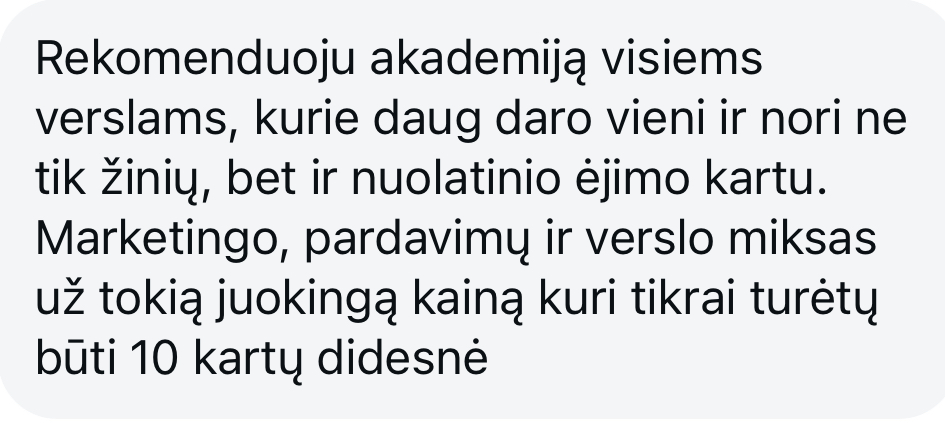 Marketingo akademija atsiliepimai - 3