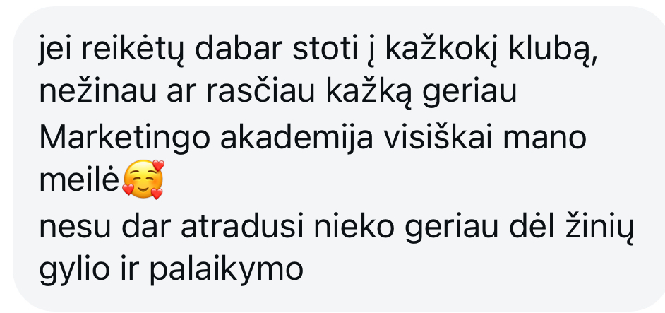 Marketingo akademija atsiliepimai - 6